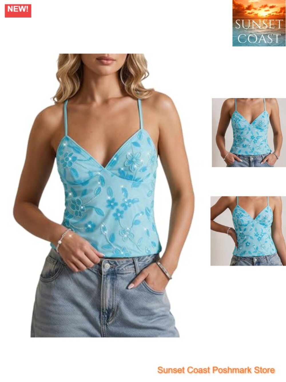 Sequin Cami Top Y2K Going Out Backless Criss Cross Tie Back